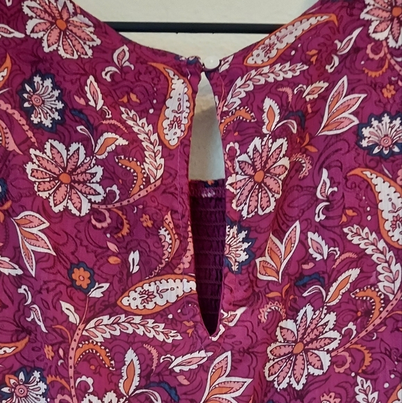 Hollister Floral Shear Long Sleeves Peasant Dress, Size Large - Picture 8 of 9